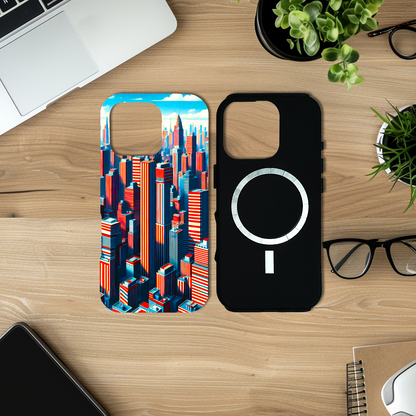 Sky Towers, Magsafe Tough Phone Case, Full Wrap Technology, Crafted From Premium Polycarbonate, Unique Image...