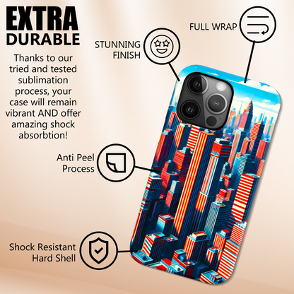 Sky Towers, Magsafe Tough Phone Case, Full Wrap Technology, Crafted From Premium Polycarbonate, Unique Image...