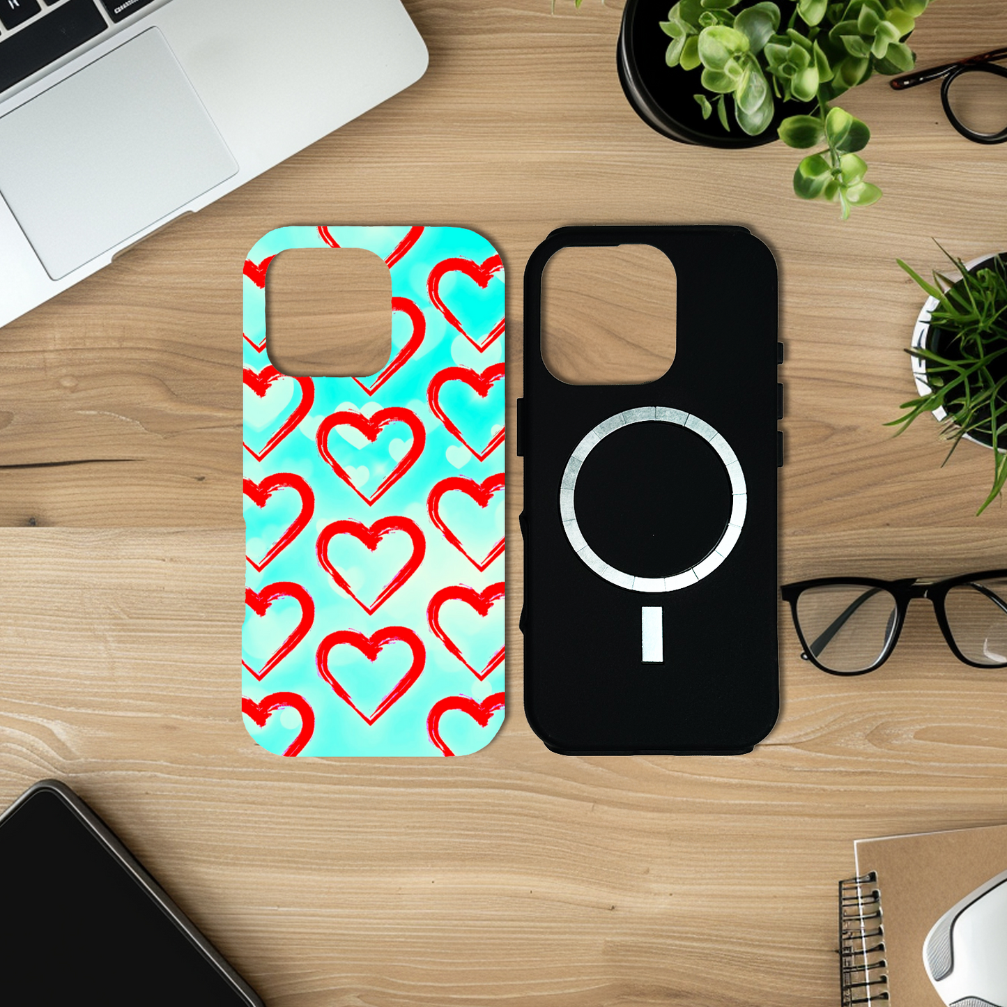 Red Hearts M1, Magsafe Tough Phone Case, Full Wrap Technology, Crafted From Premium Polycarbonate, Unique Image...
