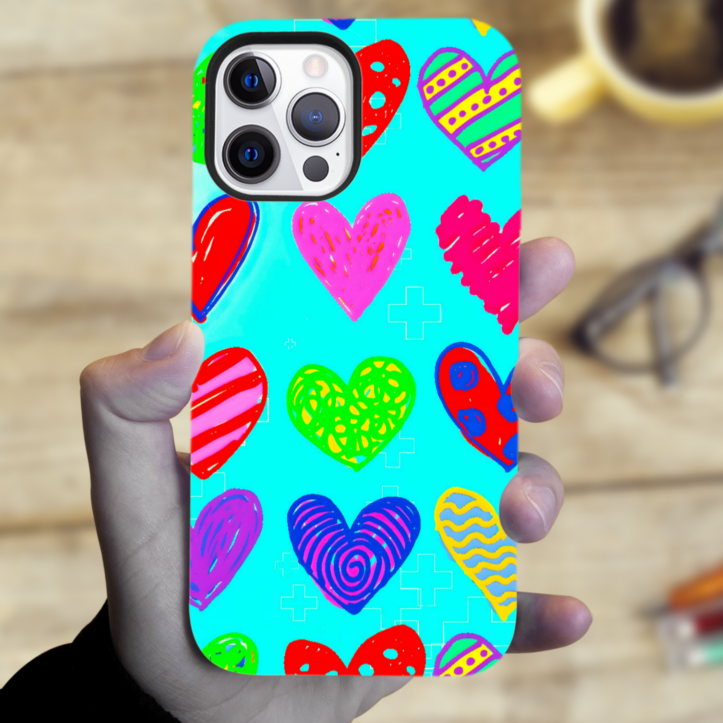 Hearts Of Colour M2, Magsafe Tough Phone Case, Full Wrap Technology, Crafted From Premium Polycarbonate, Unique Image...