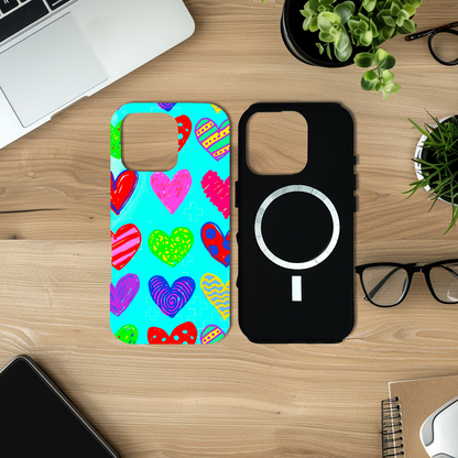 Hearts Of Colour M2, Magsafe Tough Phone Case, Full Wrap Technology, Crafted From Premium Polycarbonate, Unique Image...