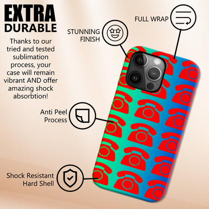 Red Rotary Phone, Magsafe Tough Phone Case, Full Wrap Technology, Crafted From Premium Polycarbonate, Unique Image...