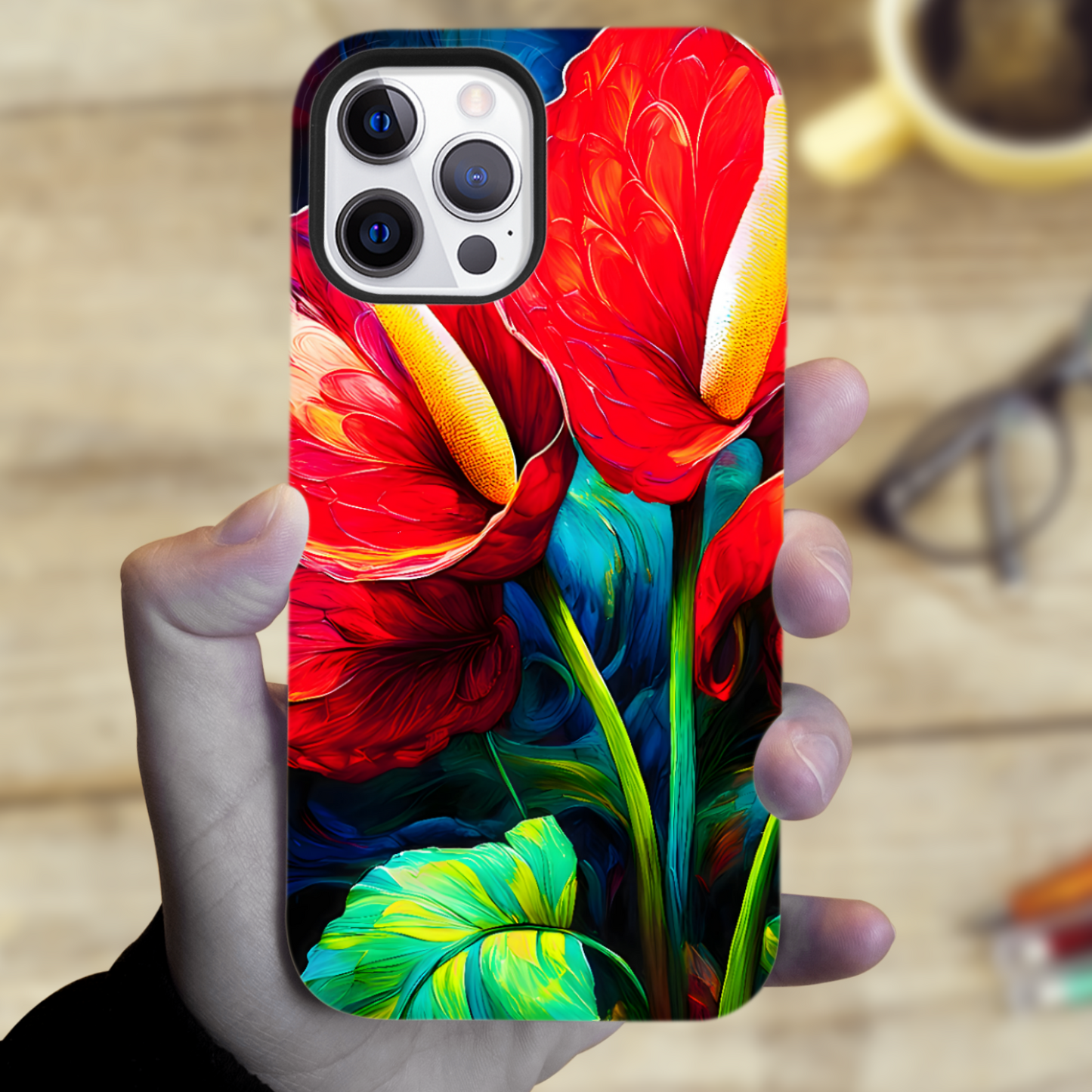 Red Anthurium, Printed on Gloss Aluminium To Enhance Colour And Details, Unique Image, A Lasting Gift...