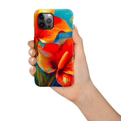 Orange Anthurium, Magsafe Tough Phone Case, Full Wrap Technology, Crafted From Premium Polycarbonate, Unique Image...