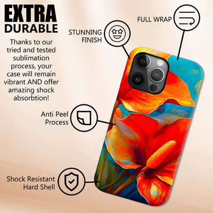Orange Anthurium, Magsafe Tough Phone Case, Full Wrap Technology, Crafted From Premium Polycarbonate, Unique Image...