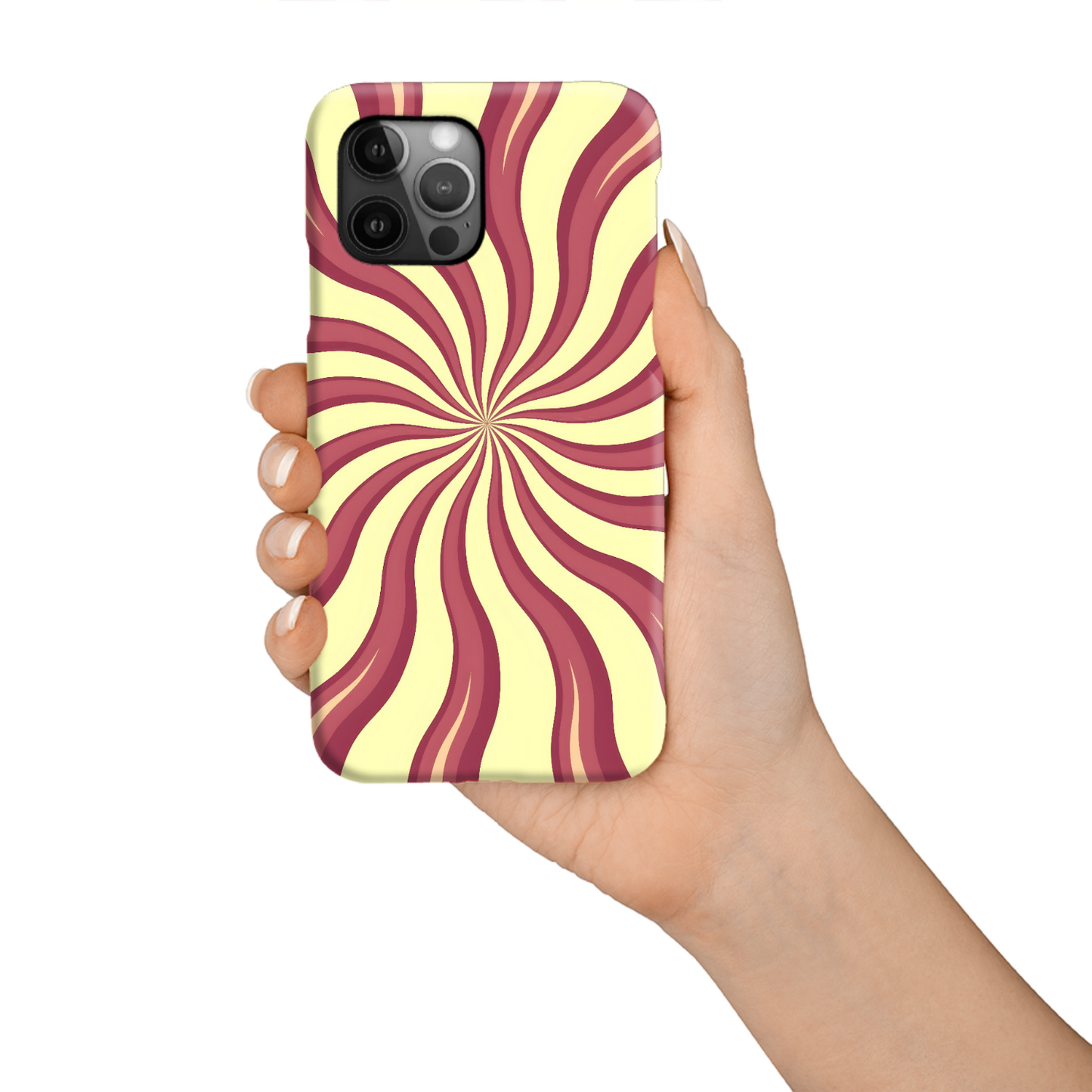 Red Swirls, Tough Phone Case, Full Wrap Technology, Crafted From Premium Polycarbonate, Unique Image...