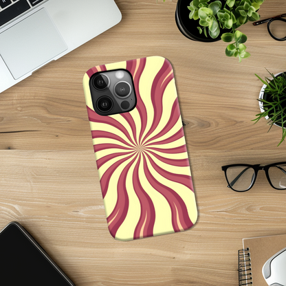 Red Swirls, Tough Phone Case, Full Wrap Technology, Crafted From Premium Polycarbonate, Unique Image...