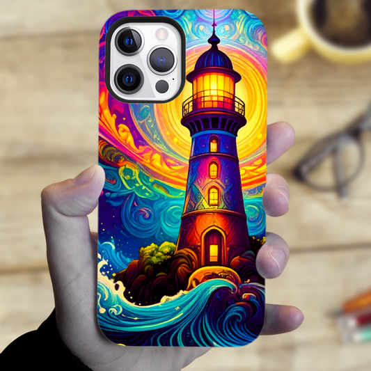 Fantasy Lighthouse TP1, Tough Phone Case, Full Wrap Technology, Crafted From Premium Polycarbonate, Unique Image...