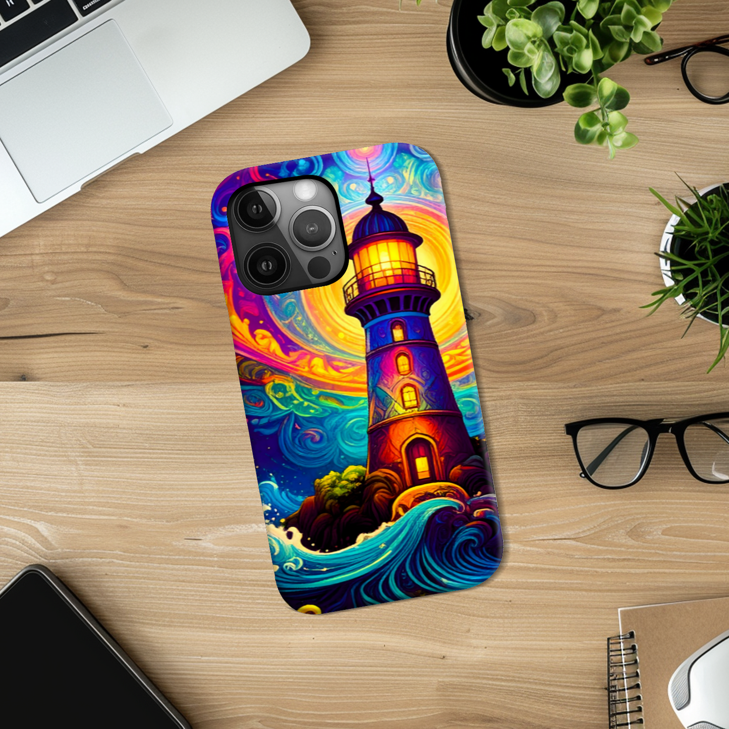 Fantasy Lighthouse TP1, Tough Phone Case, Full Wrap Technology, Crafted From Premium Polycarbonate, Unique Image...