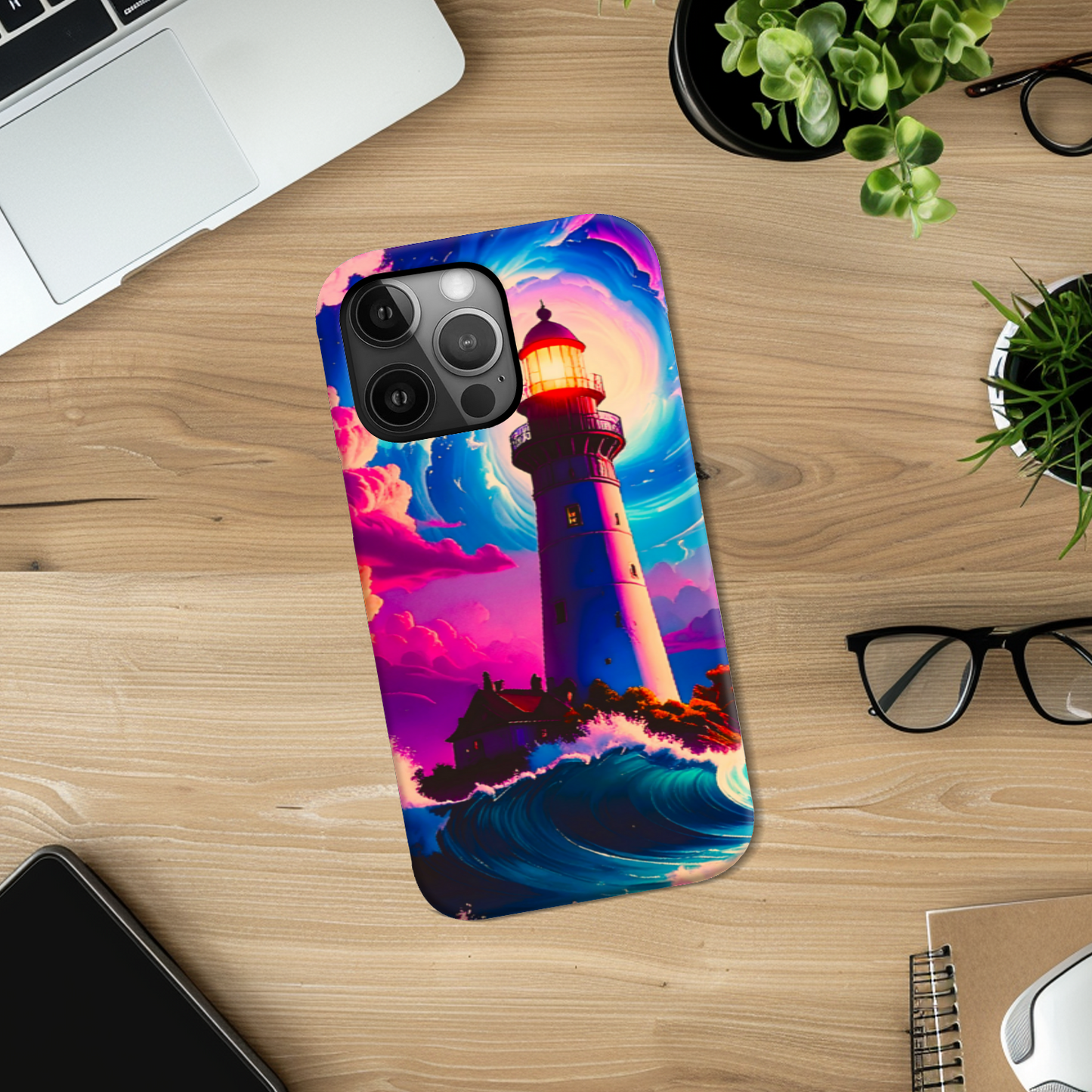 Fantasy Lighthouse TP4, Tough Phone Case, Full Wrap Technology, Crafted From Premium Polycarbonate, Unique Image...