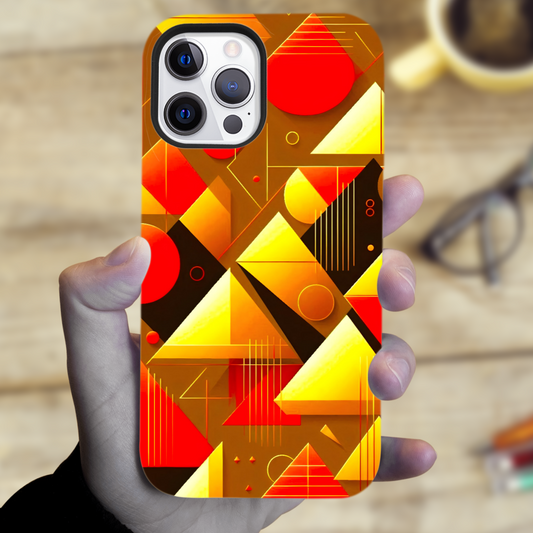 Abstract Pyramids TP1, Tough Phone Case, Full Wrap Technology, Crafted From Premium Polycarbonate, Unique Image...