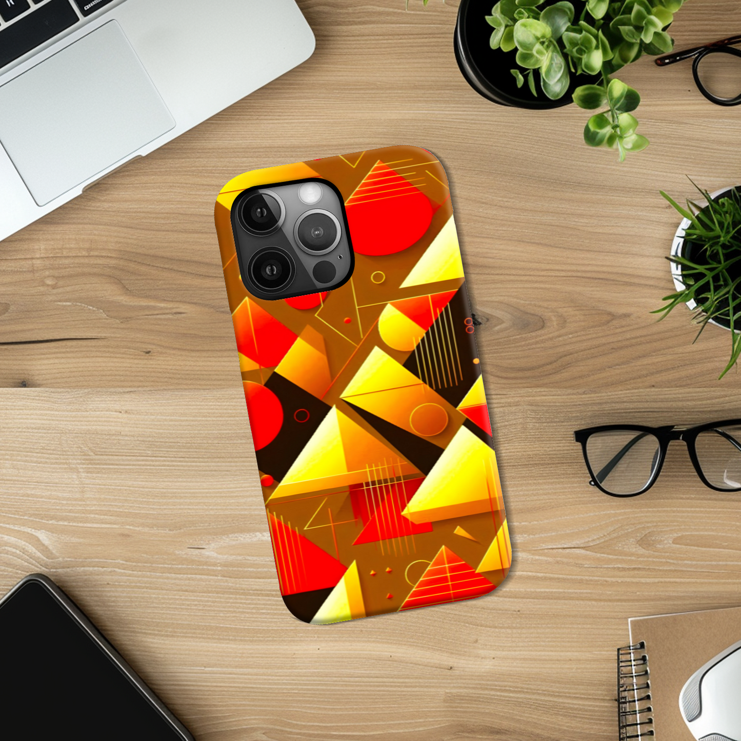 Abstract Pyramids TP1, Tough Phone Case, Full Wrap Technology, Crafted From Premium Polycarbonate, Unique Image...