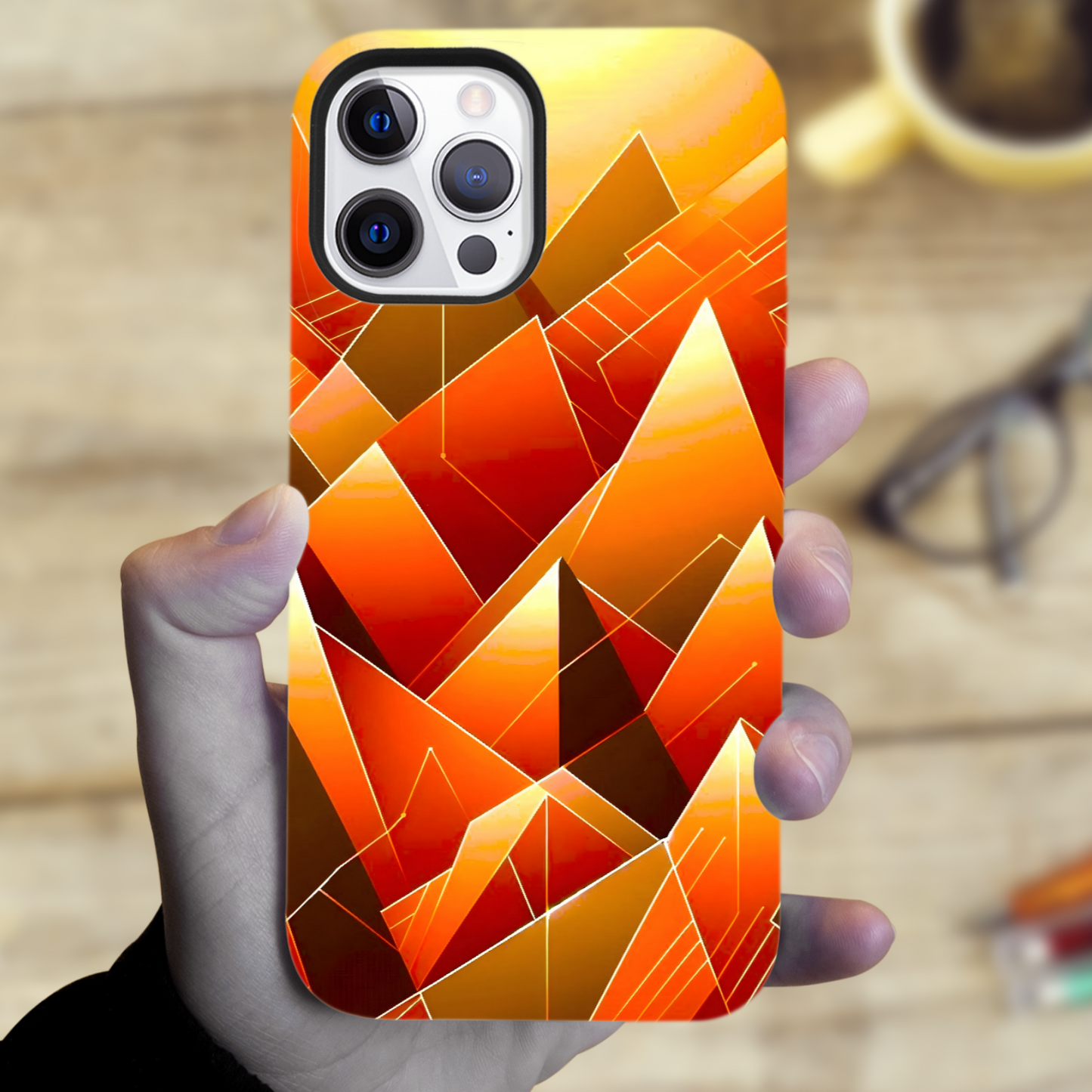 Abstract Pyramids TP2, Tough Phone Case, Full Wrap Technology, Crafted From Premium Polycarbonate, Unique Image...