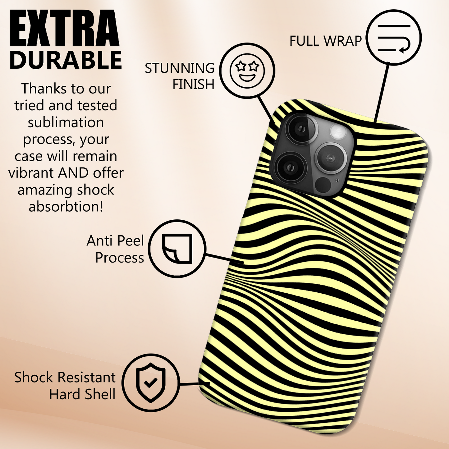 Zebra Print TP2, Magsafe Tough Phone Case, Full Wrap Technology, Crafted From Premium Polycarbonate, Unique Image...