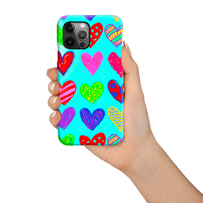 Colourful Hearts, Tough Phone Case, Full Wrap Technology, Crafted From Premium Polycarbonate, Great Gift Idea...