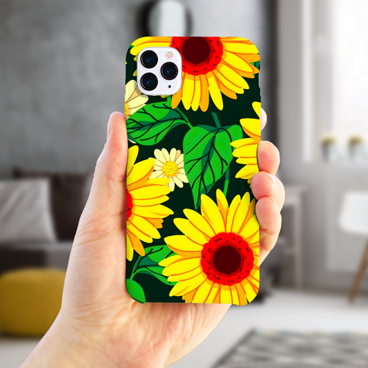 Yellow Flowers, Slim iPhone-Samsung Cases, Full Wrap Technology, Crafted From Premium Polycarbonate, Unique Image...