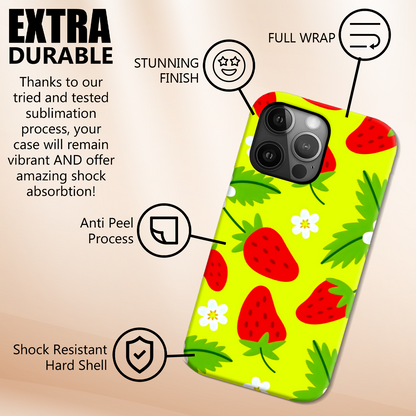 Strawberry, Slim HD Case, Full Wrap Technology, Crafted From Premium Polycarbonate, Unique Image...