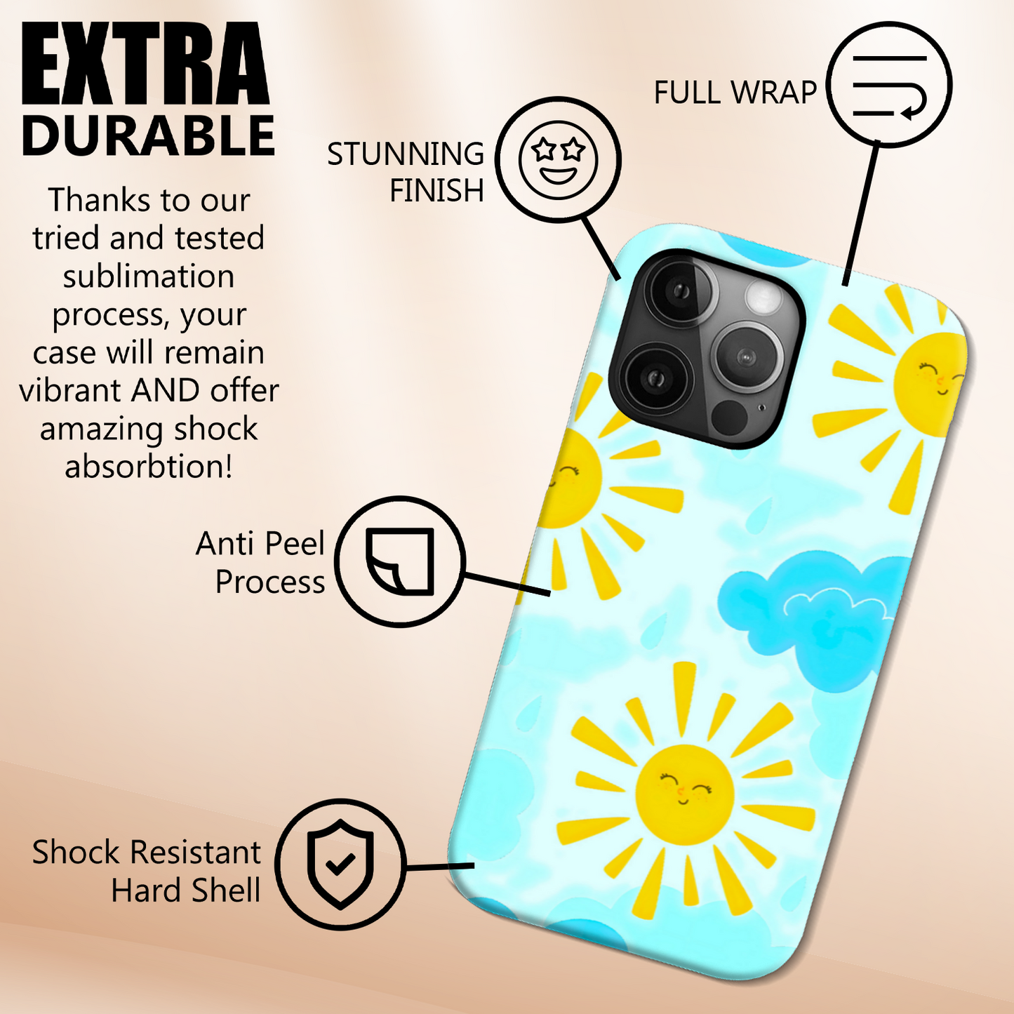 Mr Sun, Slim HD Case, Full Wrap Technology, Crafted From Premium Polycarbonate, Unique Image...