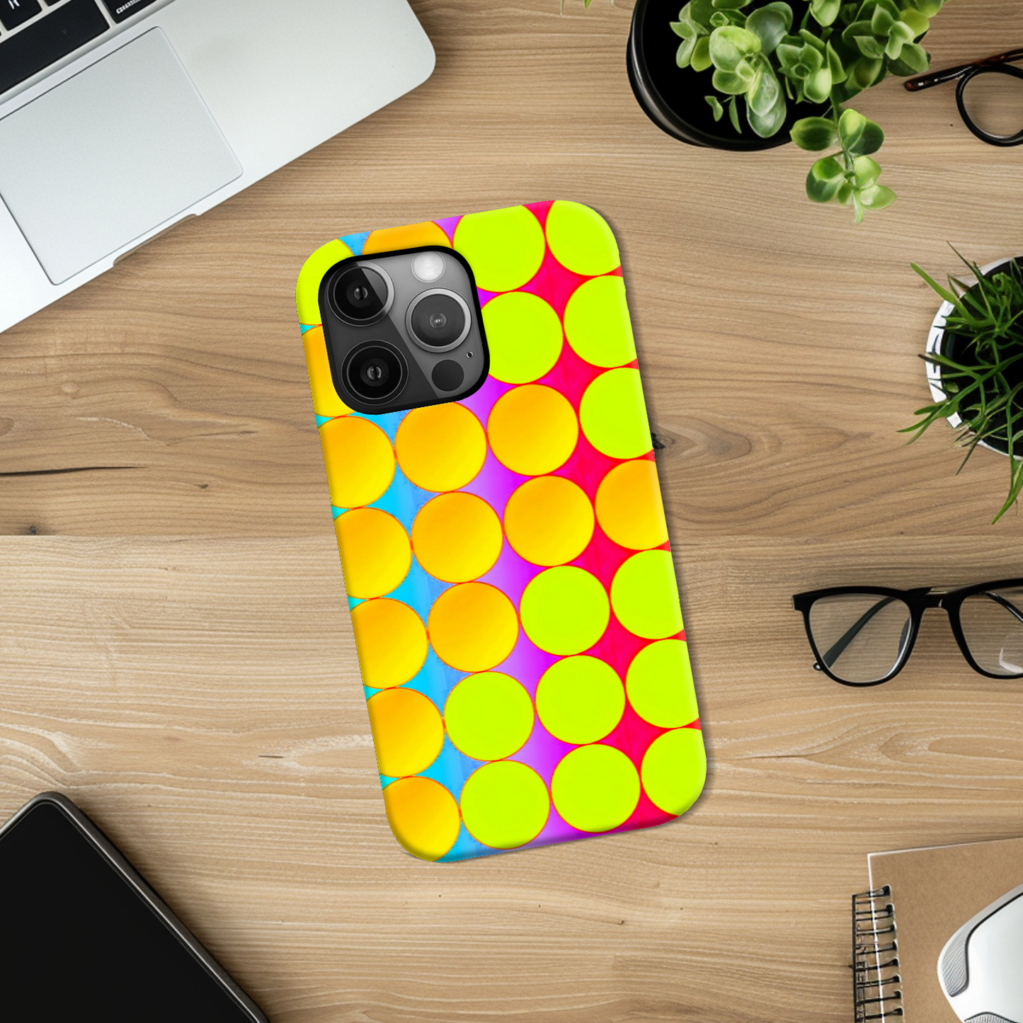Yellow Dots, Slim HD Case, Full Wrap Technology, Crafted From Premium Polycarbonate, Unique Image...