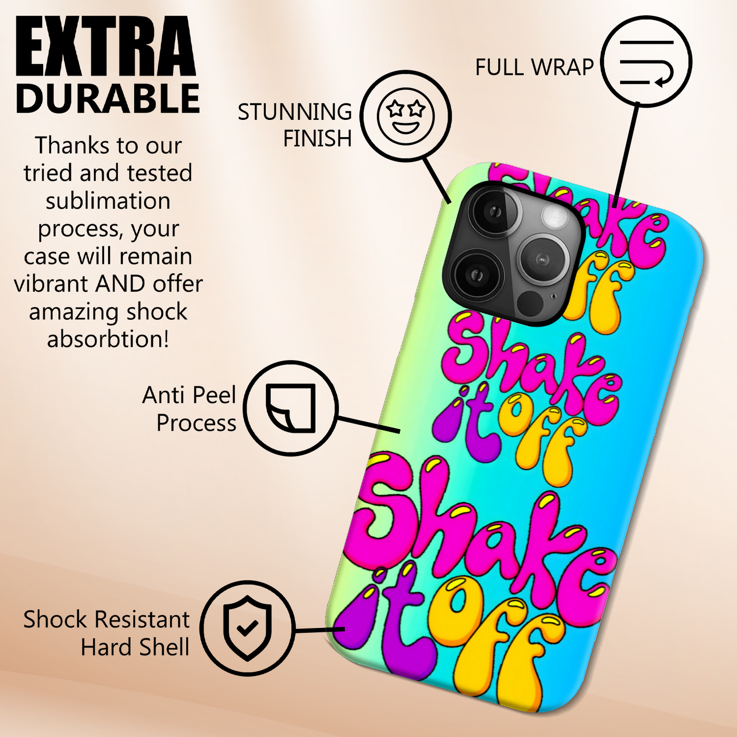 Shake It Off,  Slim HD Case, Full Wrap Technology, Crafted From Premium Polycarbonate, Unique Image...
